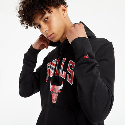 Felpa Chicago Bulls con cappuccio New Era nero