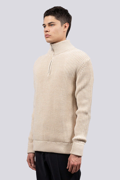 Maglione zip I'MBRIAN beige