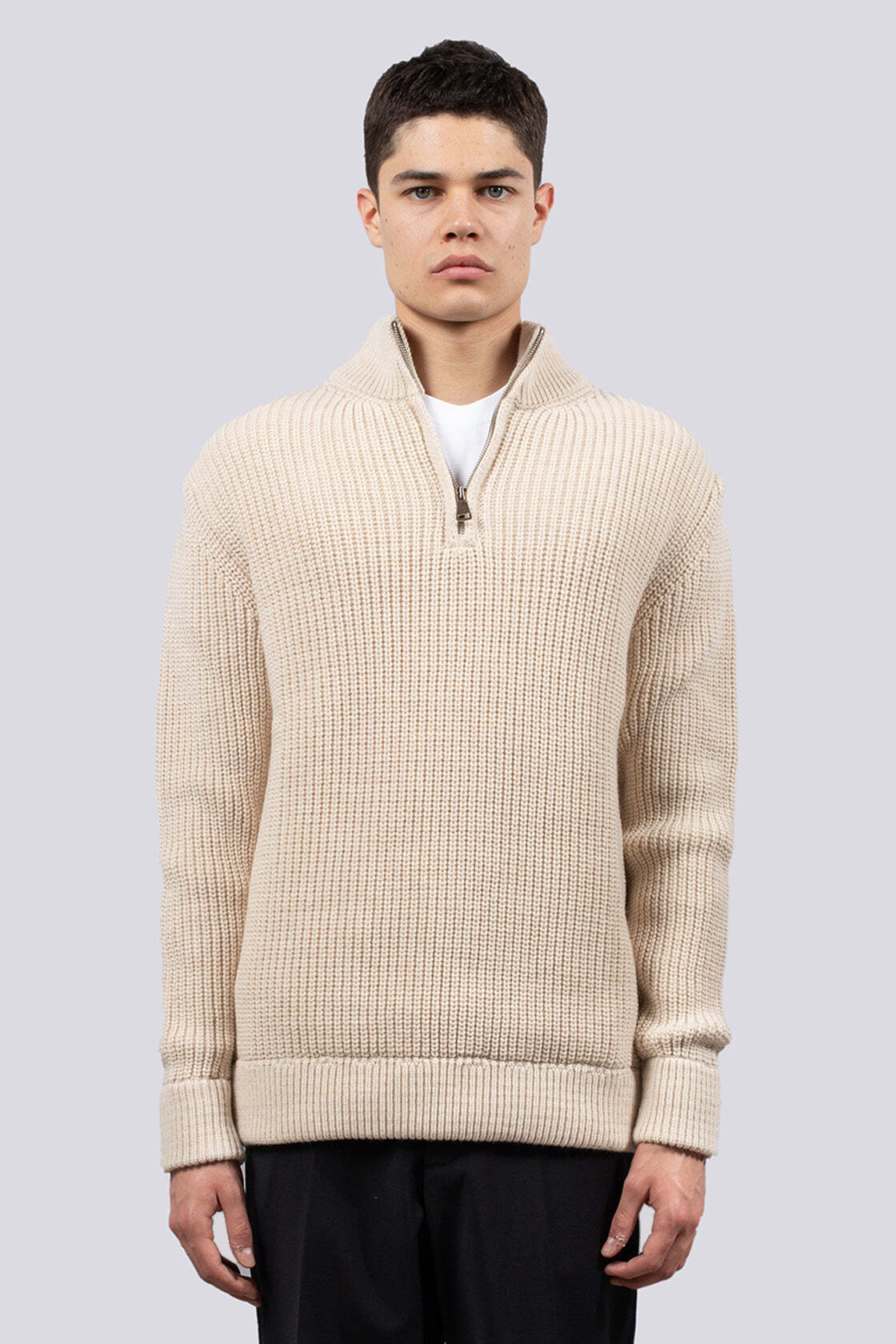 Maglione zip I'MBRIAN beige
