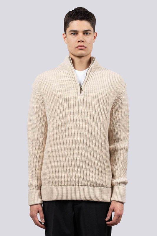 Maglione zip I'MBRIAN beige