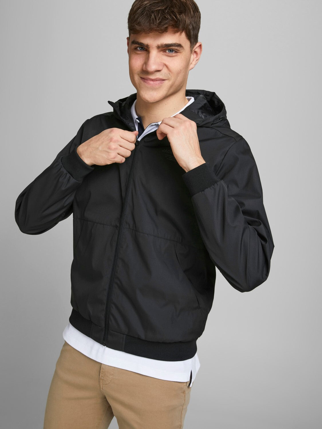 Giacca con cappuccio Jack&Jones nero