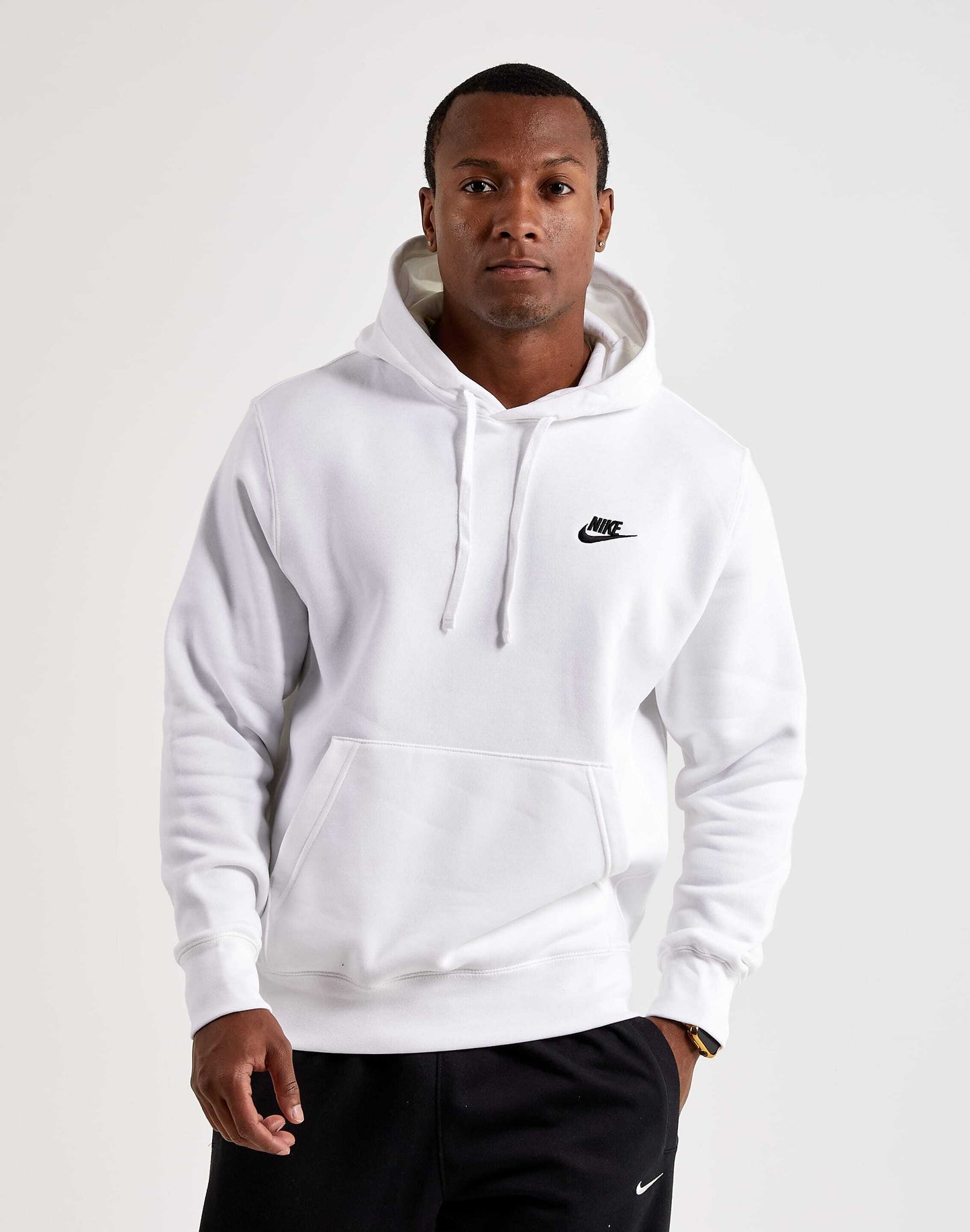 Felpa con cappuccio felpata Nike bianco