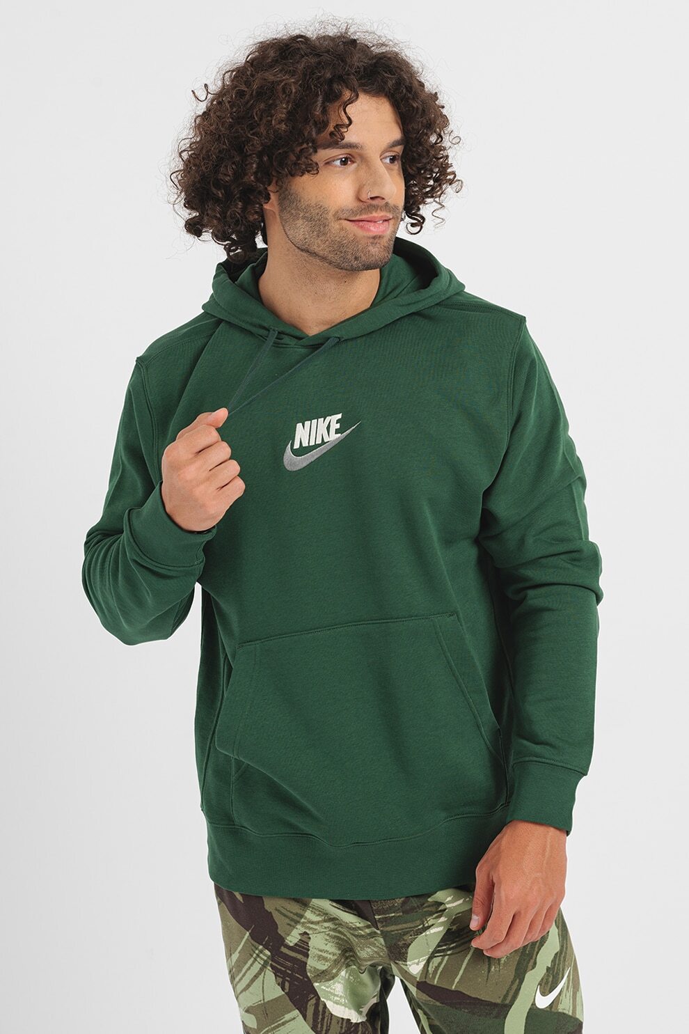 Felpa con cappuccio Nike verde