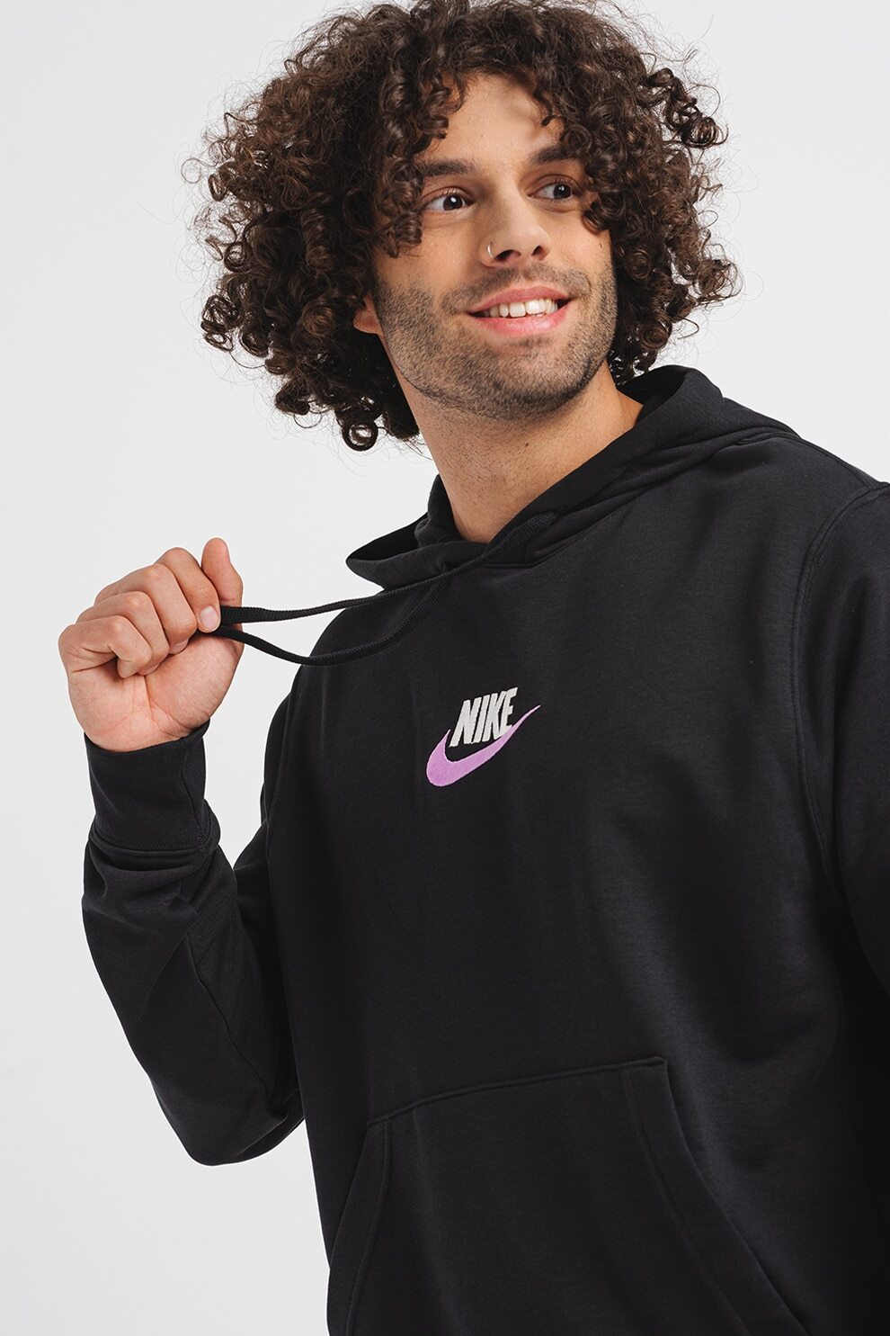 Felpa con cappuccio Nike nero