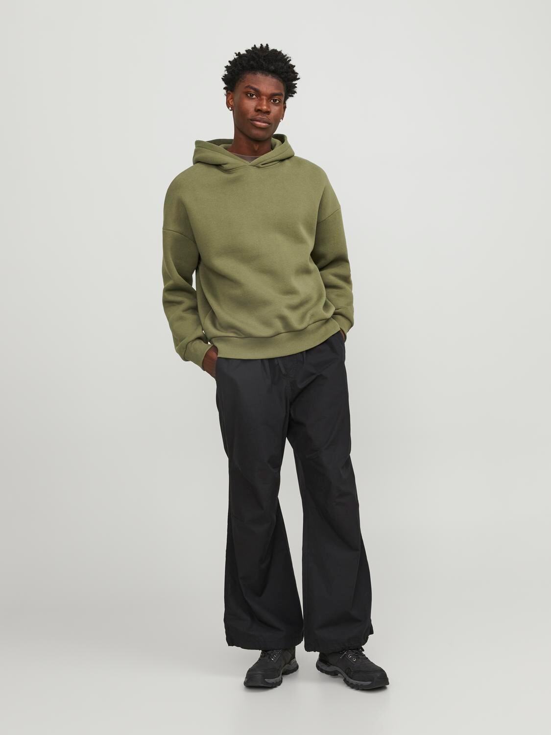 Felpa Loose con cappuccio Jack&Jones verde