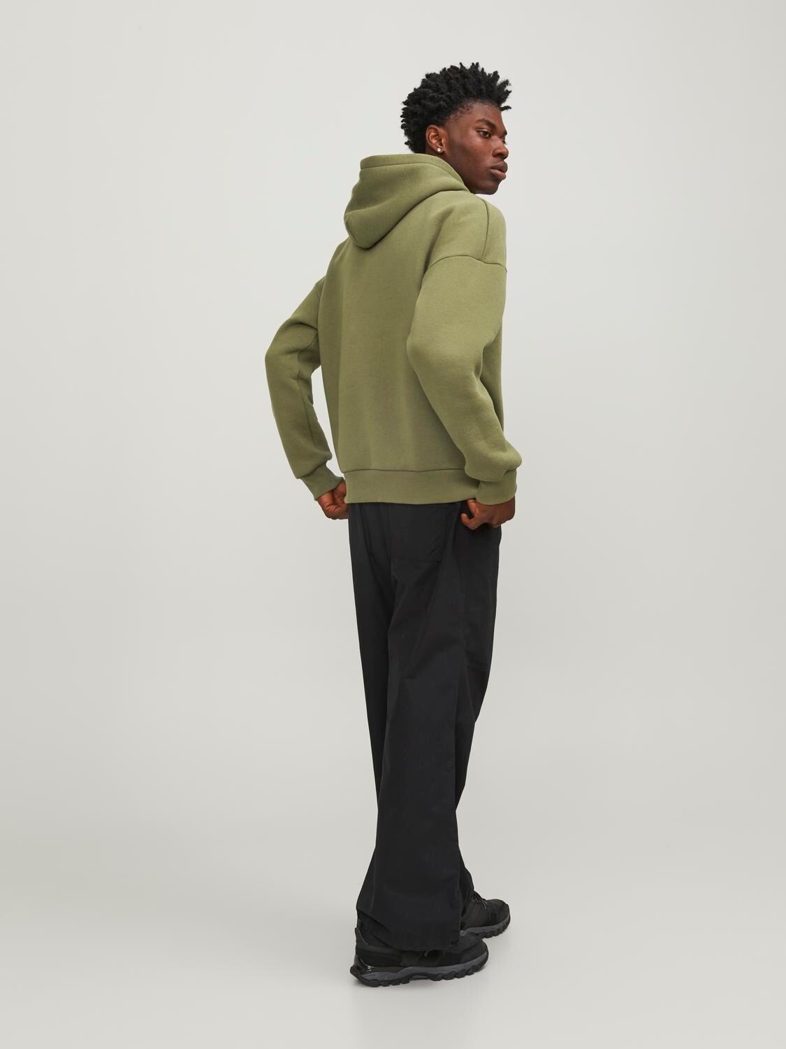 Felpa Loose con cappuccio Jack&Jones verde