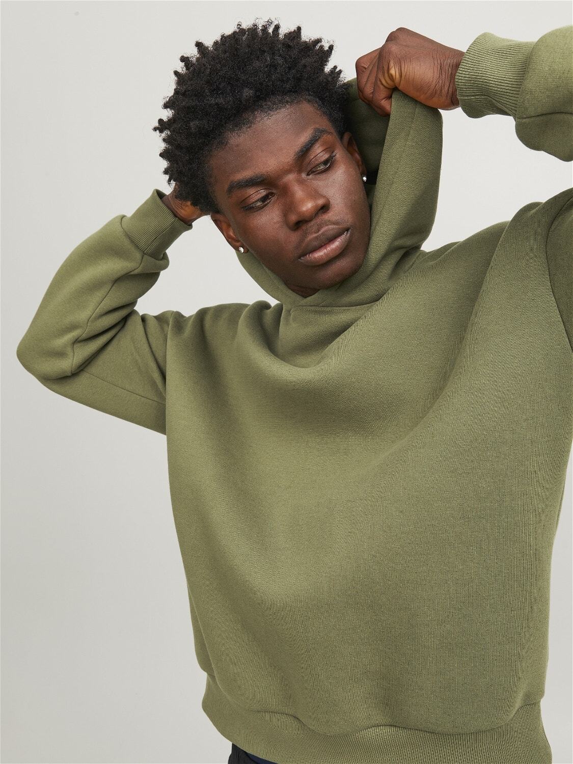 Felpa Loose con cappuccio Jack&Jones verde