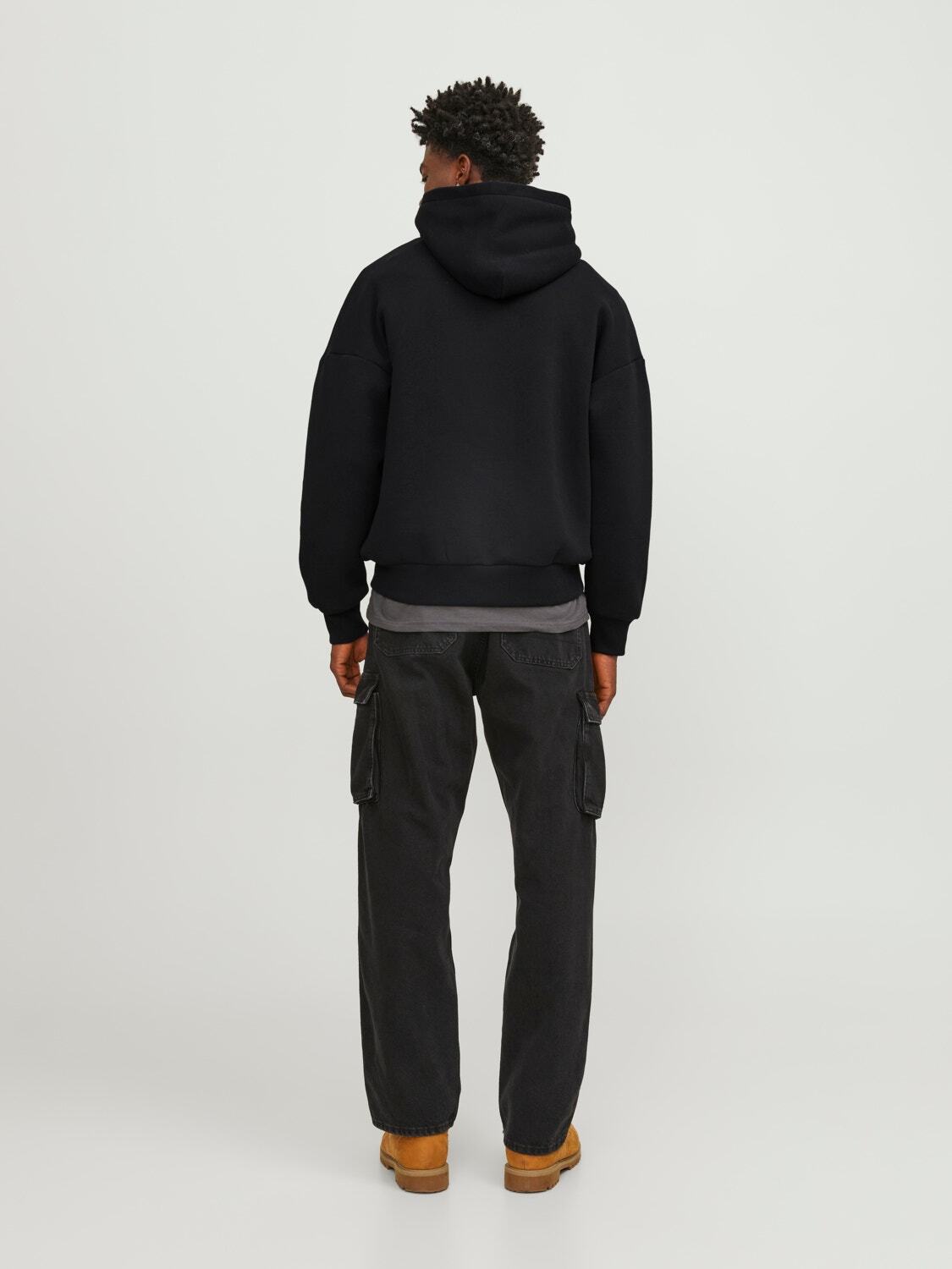 Felpa Loose con cappuccio Jack&Jones nero