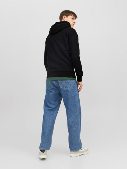 Felpa Loose con cappuccio Jack&Jones nero