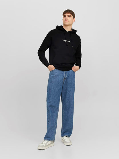 Felpa Loose con cappuccio Jack&Jones nero