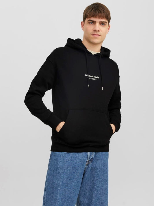 Felpa Loose con cappuccio Jack&Jones nero