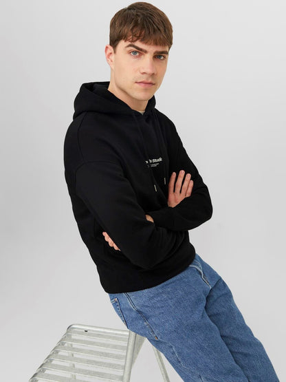 Felpa Loose con cappuccio Jack&Jones nero