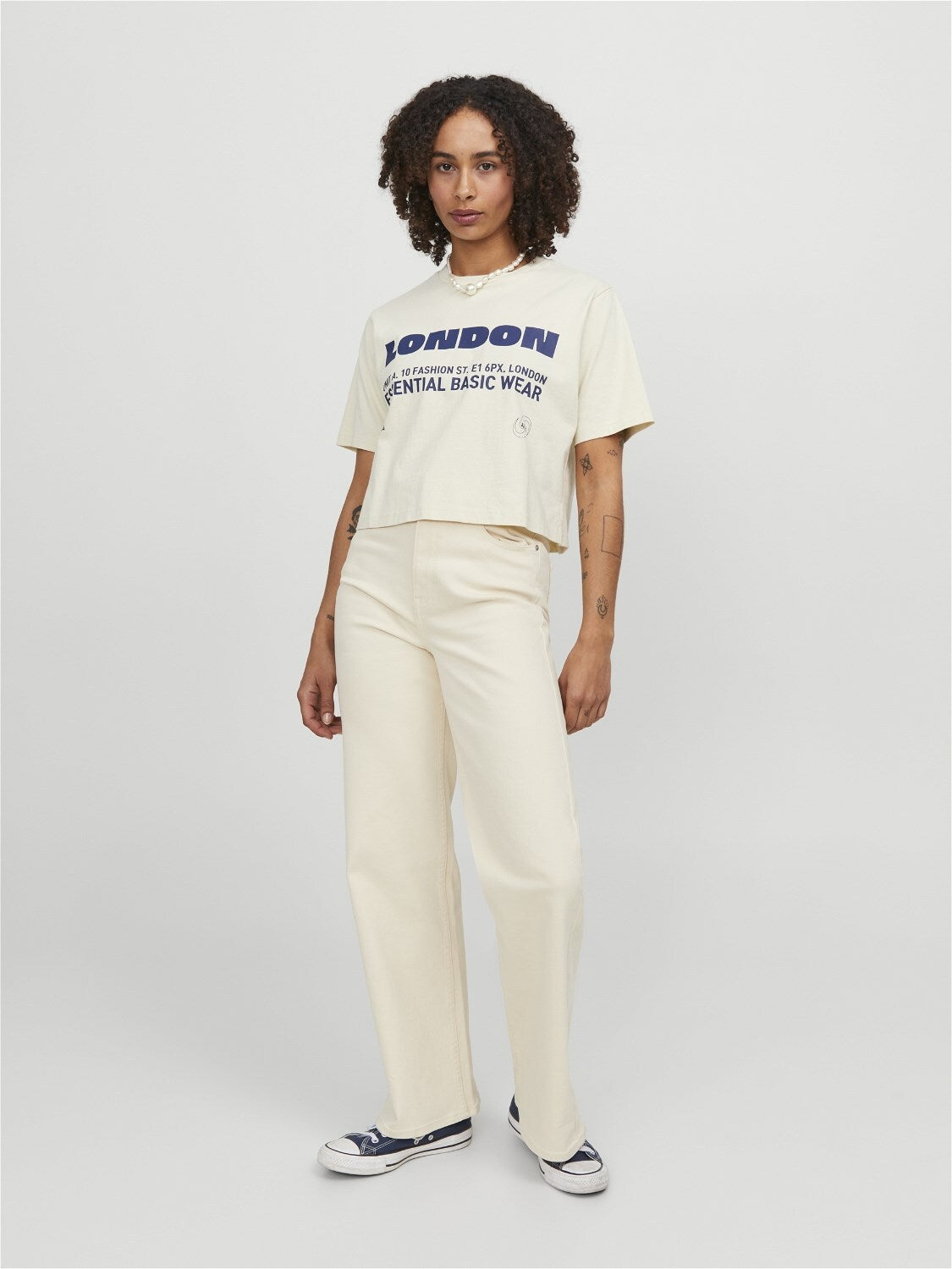 Jeans Loose Wide JJXX bianco