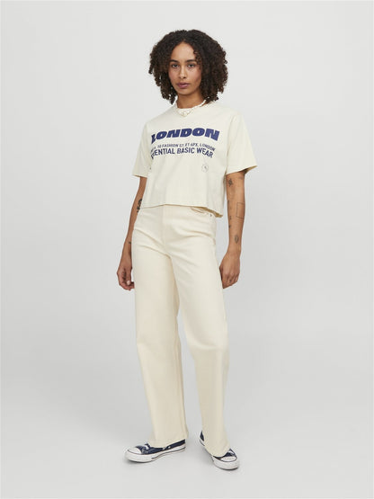 Jeans Loose Wide JJXX bianco