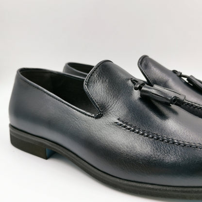 Mocassini blu in pelle ColBaffo®