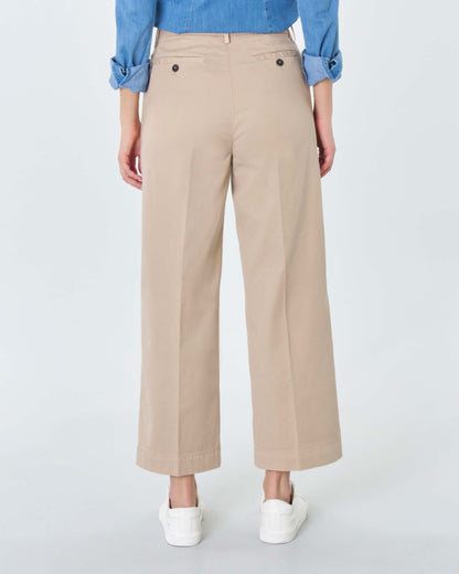 Pantaloni in cotone donna Roy Roger's Lais cut beige
