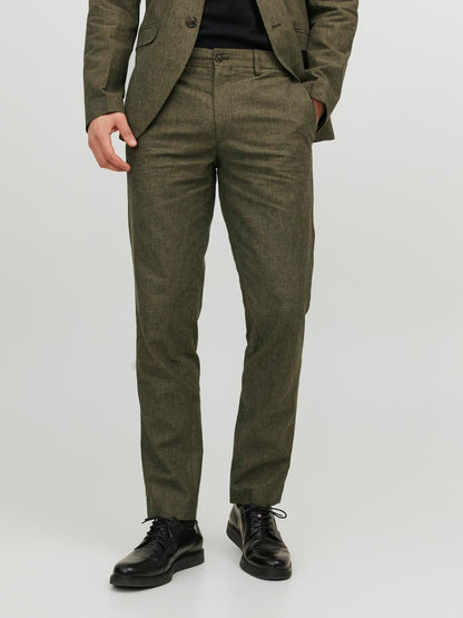 Pantaloni Slim in lino Jack&Jones verde