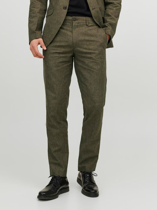 Pantaloni Slim in lino Jack&Jones verde
