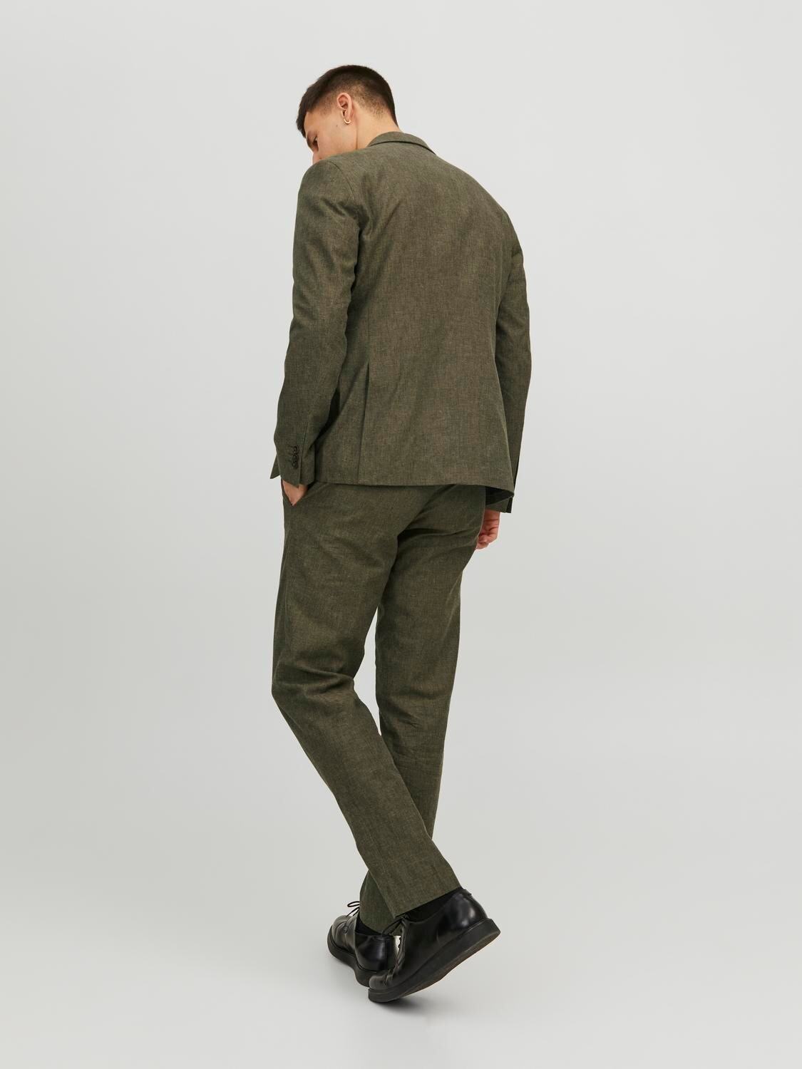 Pantaloni Slim in lino Jack&Jones verde