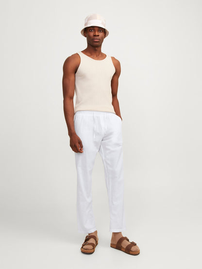 Pantaloni in lino Jack&Jones bianco