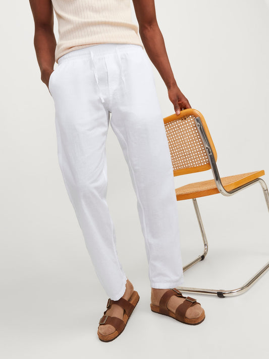 Pantaloni in lino Jack&Jones bianco