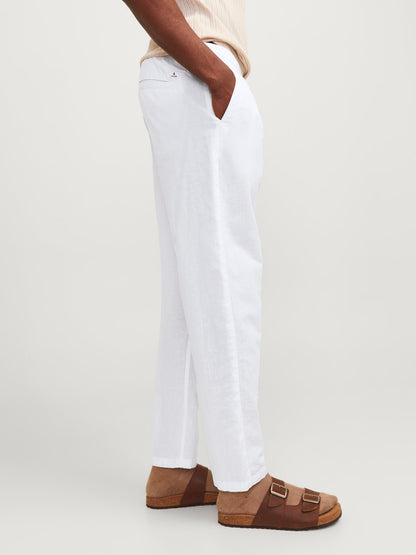 Pantaloni in lino Jack&Jones bianco
