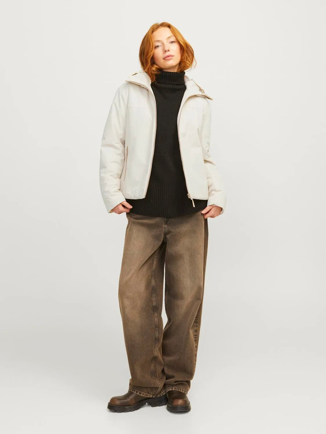 Giacca con cappuccio JJXX beige