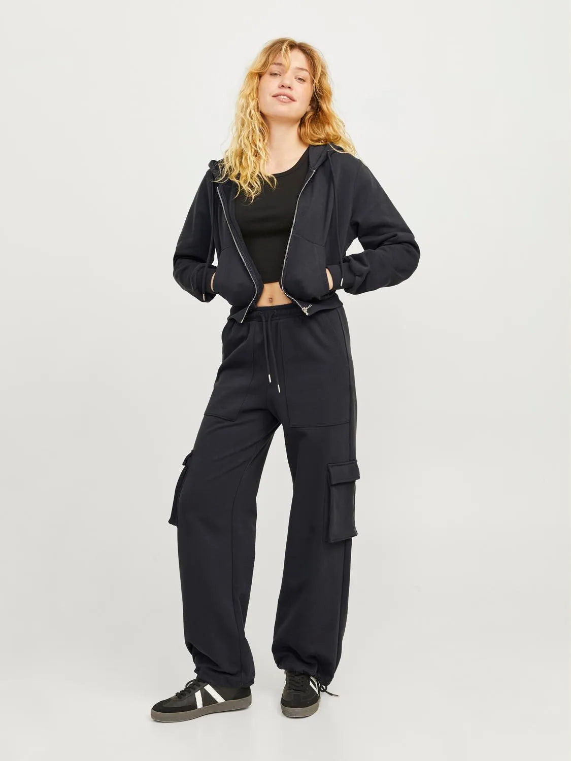 Giacca con cappuccio zip JJXX nero