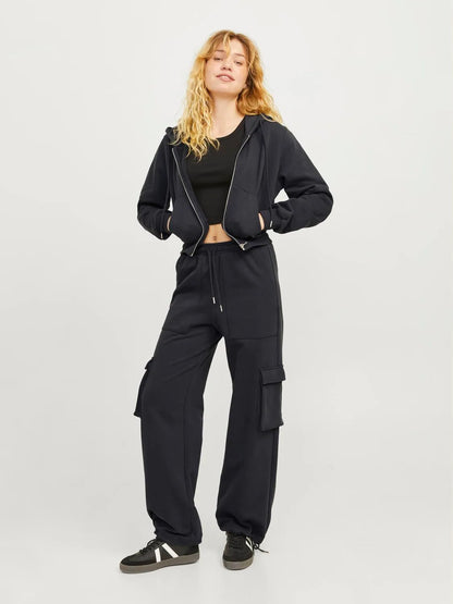 Giacca con cappuccio zip JJXX nero