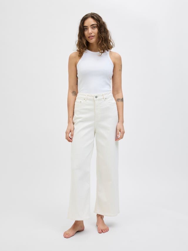Jeans Wide Palazzo JJXX bianco