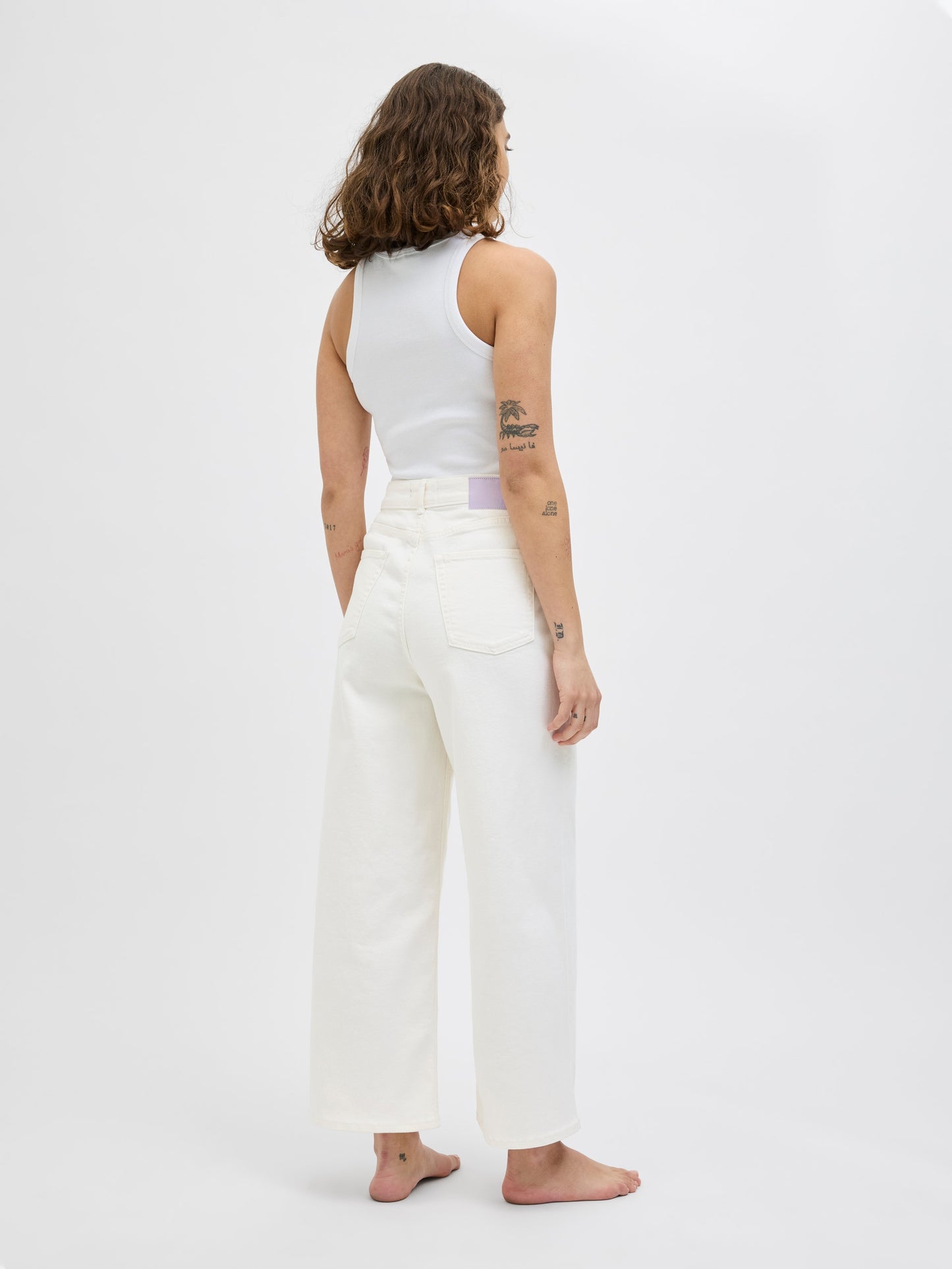 Jeans Wide Palazzo JJXX bianco