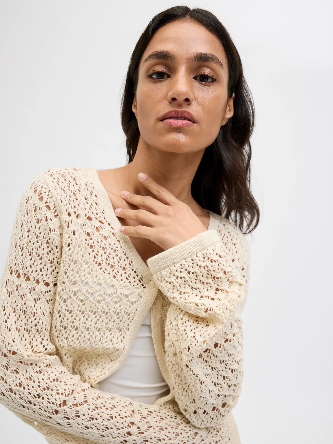 Cardigan in Maglia JJXX beige