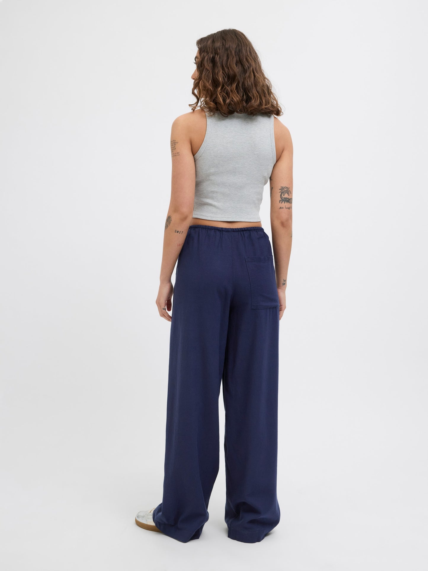 Pantaloni in lino JJXX blu
