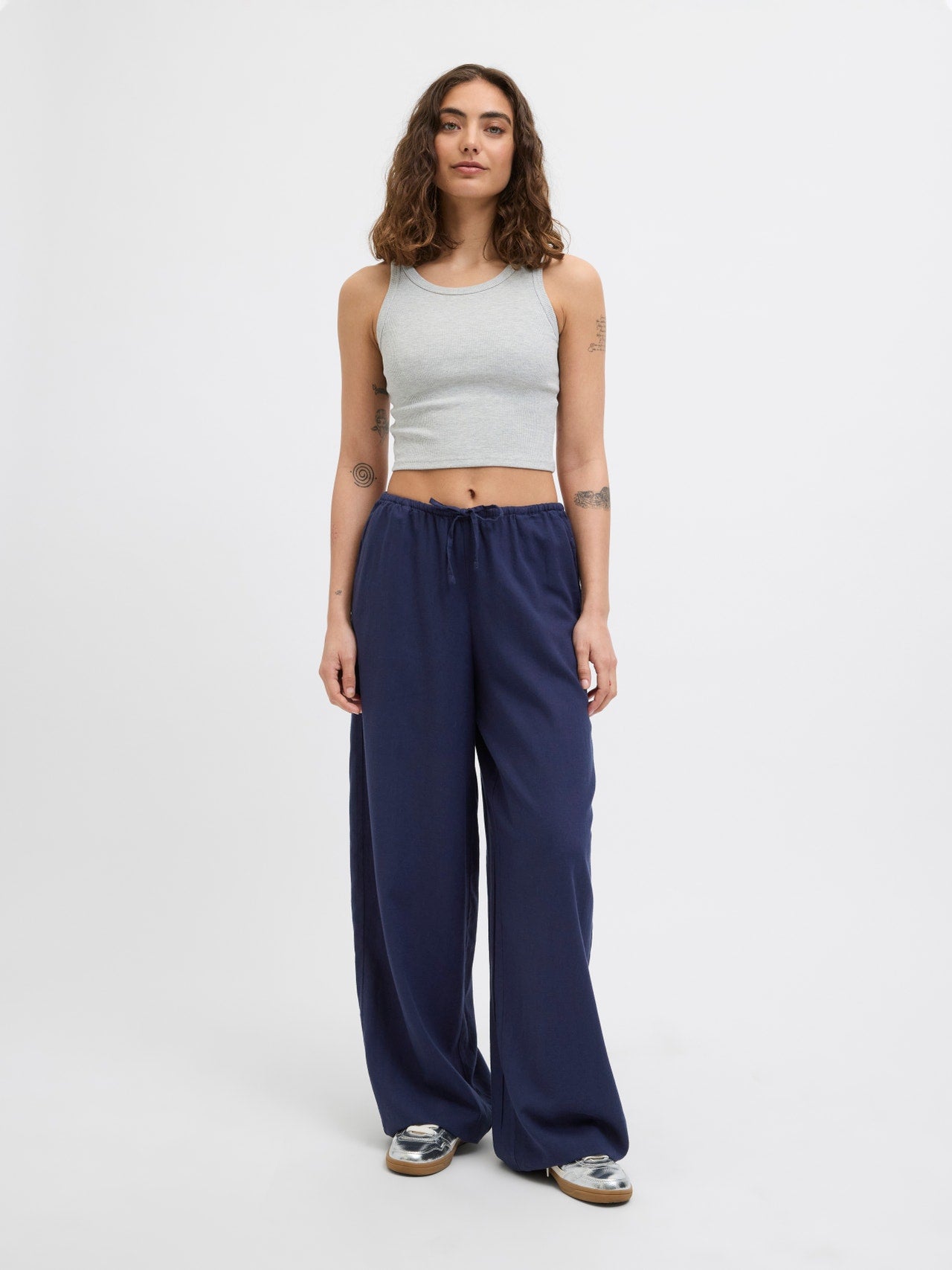 Pantaloni in lino JJXX blu