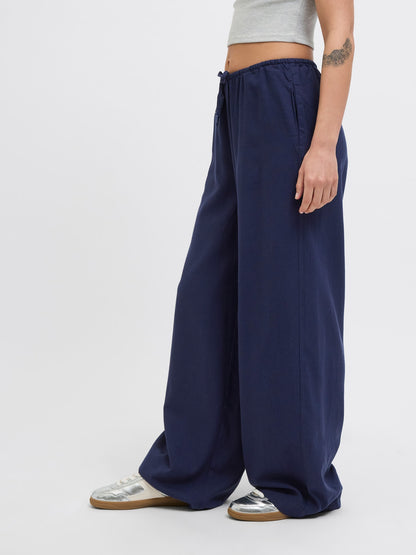 Pantaloni in lino JJXX blu