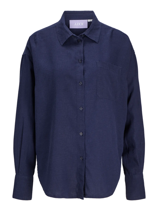 Camicia in lino JJXX blu