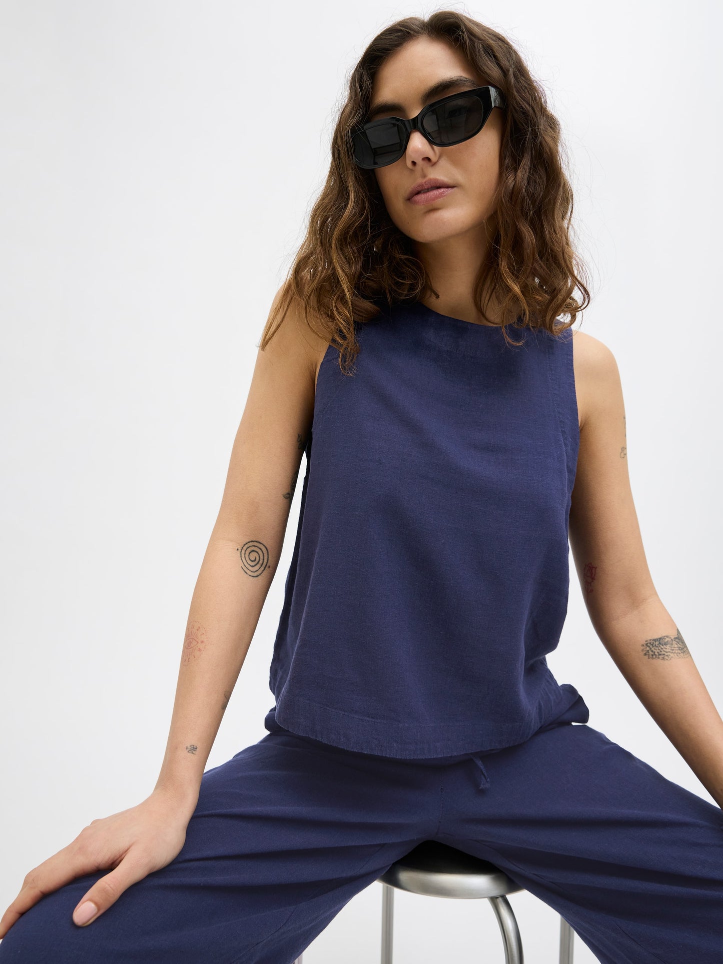 Maglia in lino JJXX blu