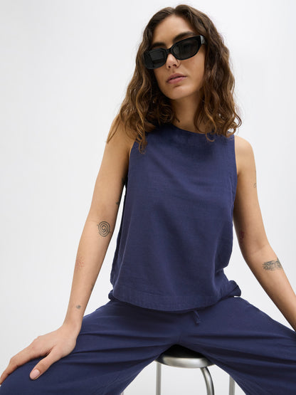 Maglia in lino JJXX blu