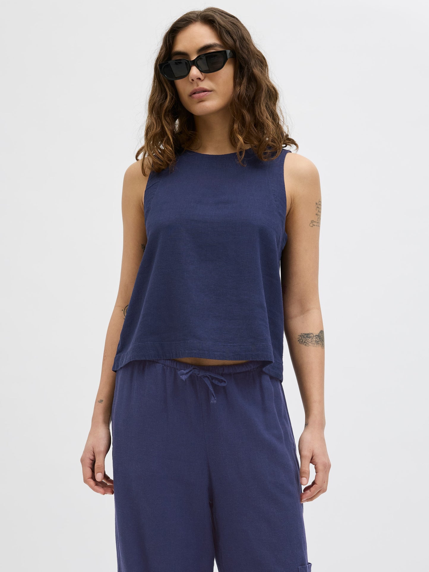 Maglia in lino JJXX blu