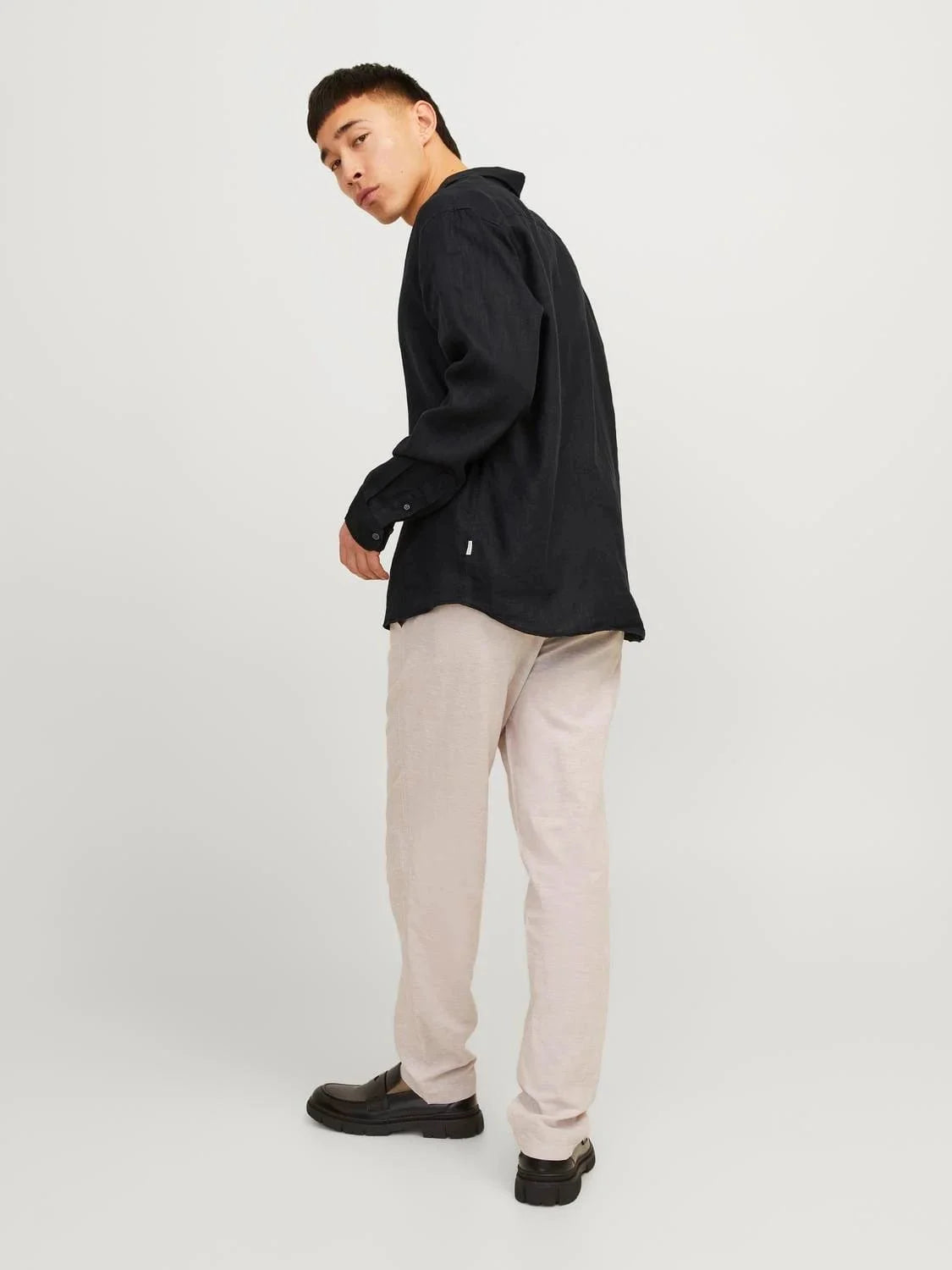 Camicia in lino Jack&Jones nero