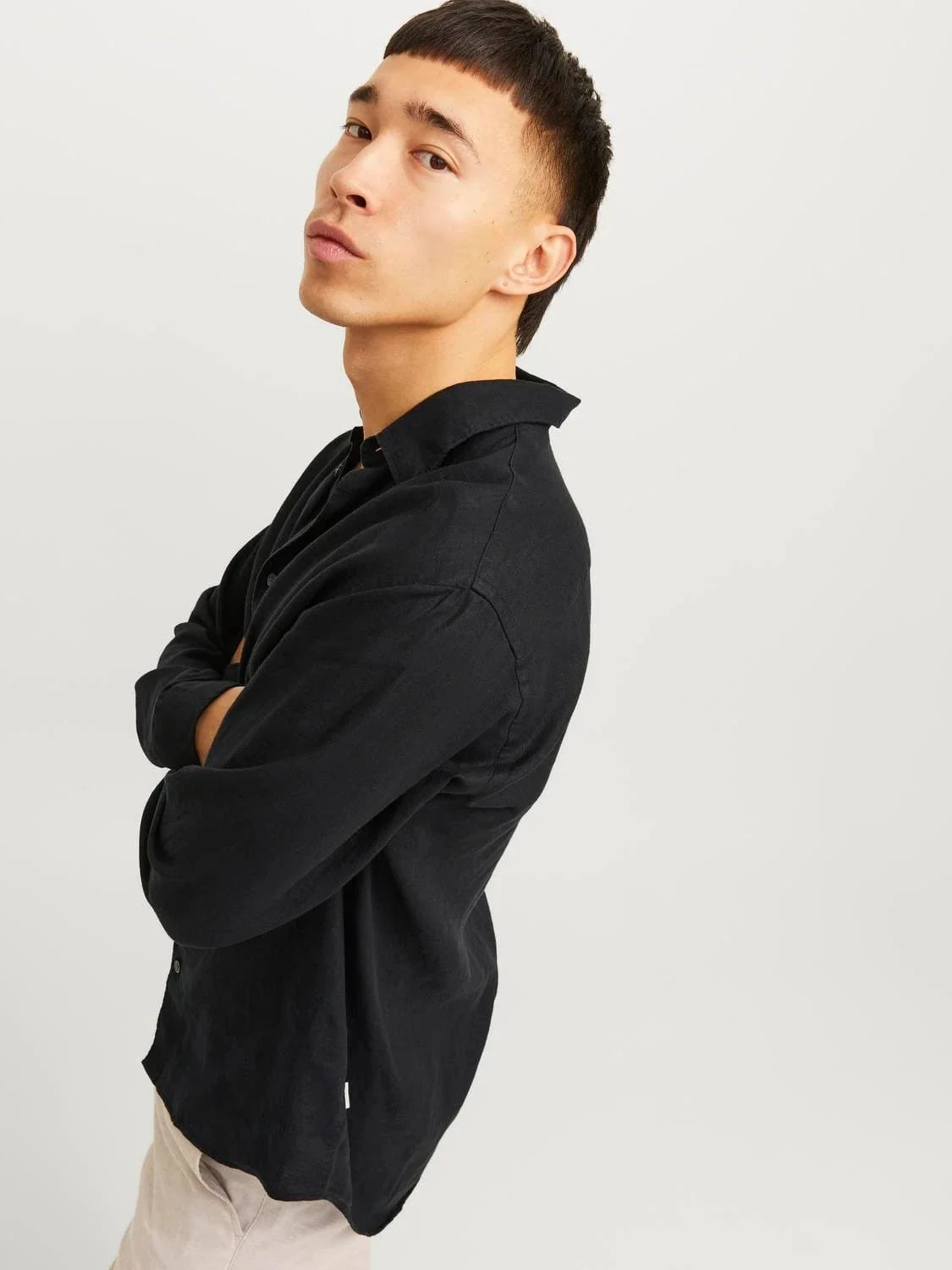 Camicia in lino Jack&Jones nero