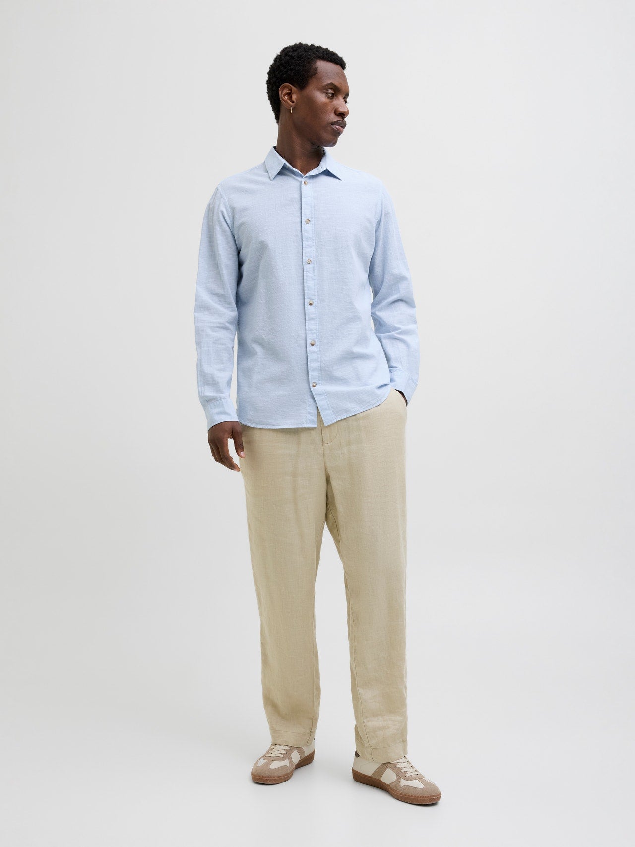 Camicia in lino Jack&Jones celeste