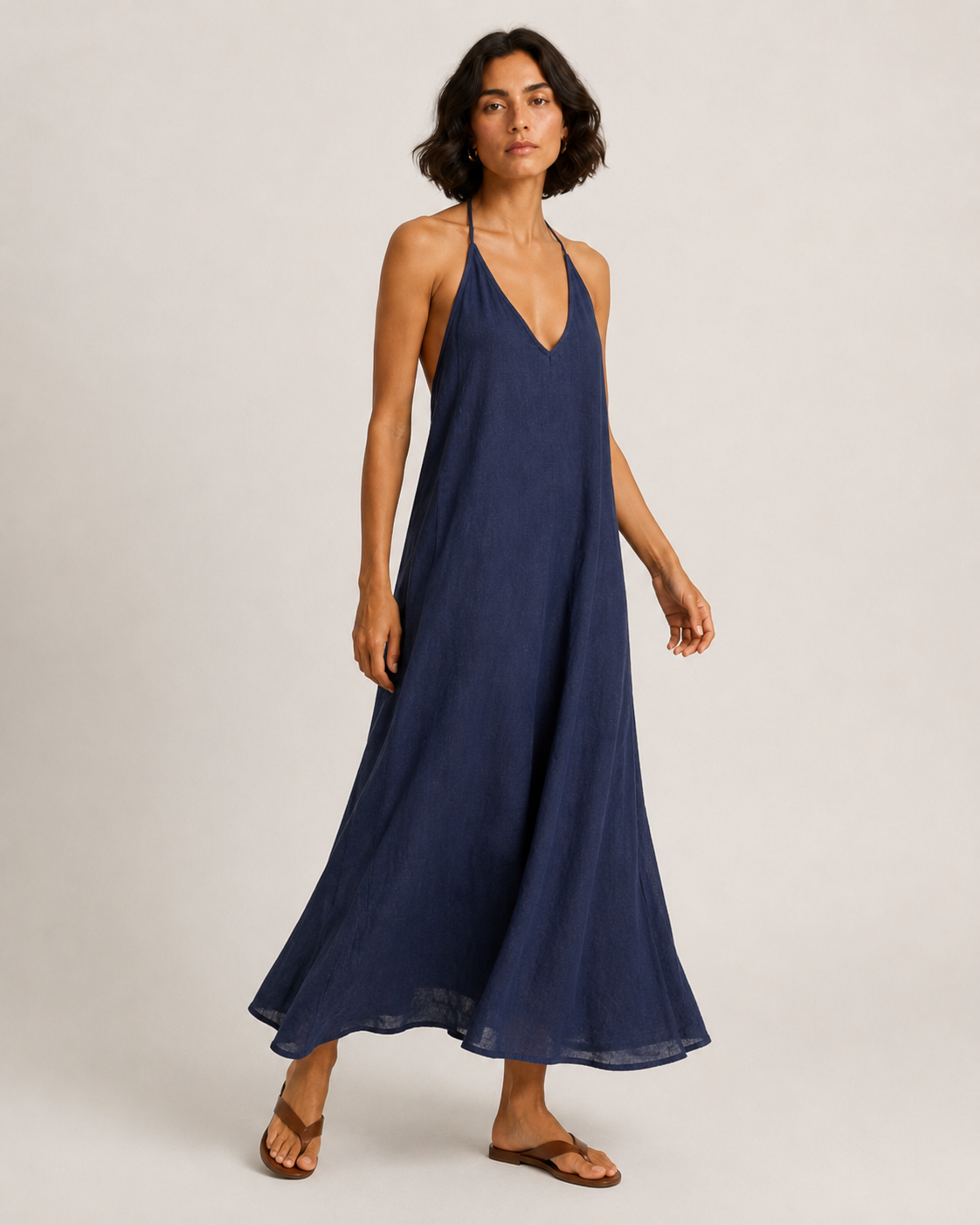 Abito in lino JJXX blu
