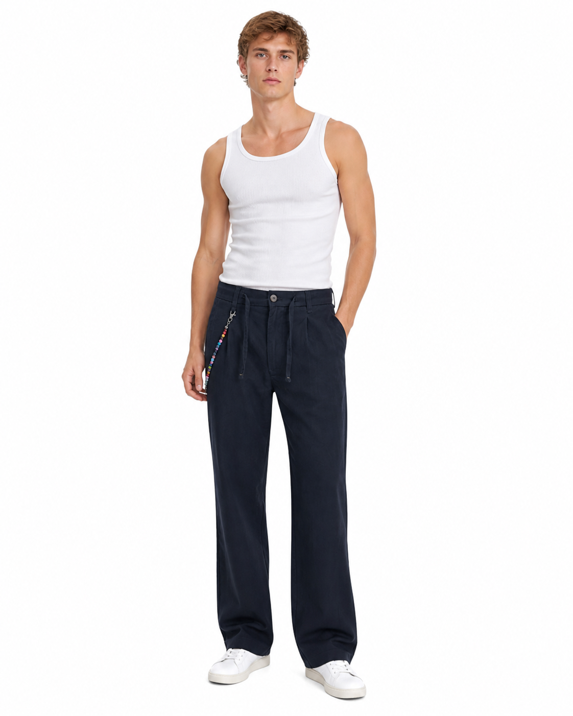 Pantalone Largo blu in cotone