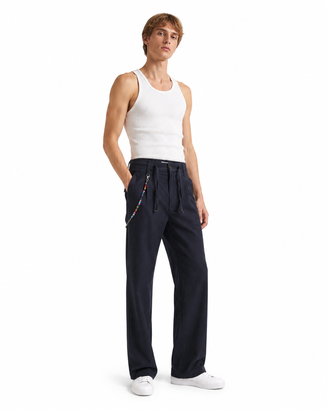 Pantalone Largo blu in cotone