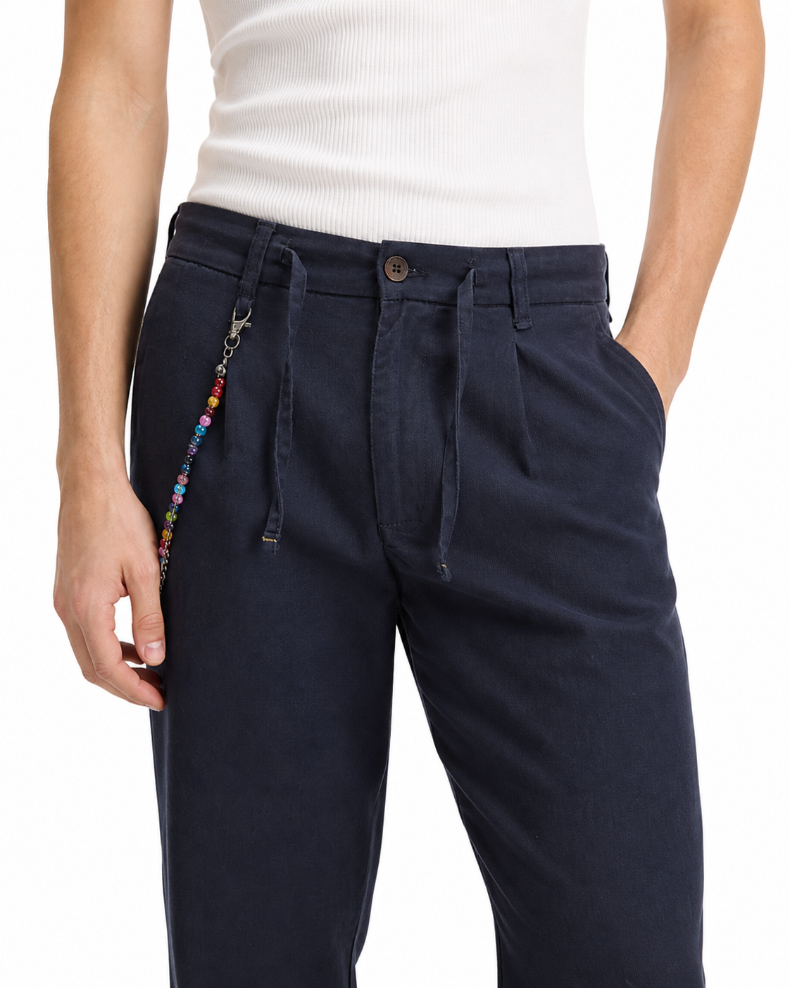 Pantalone Largo blu in cotone