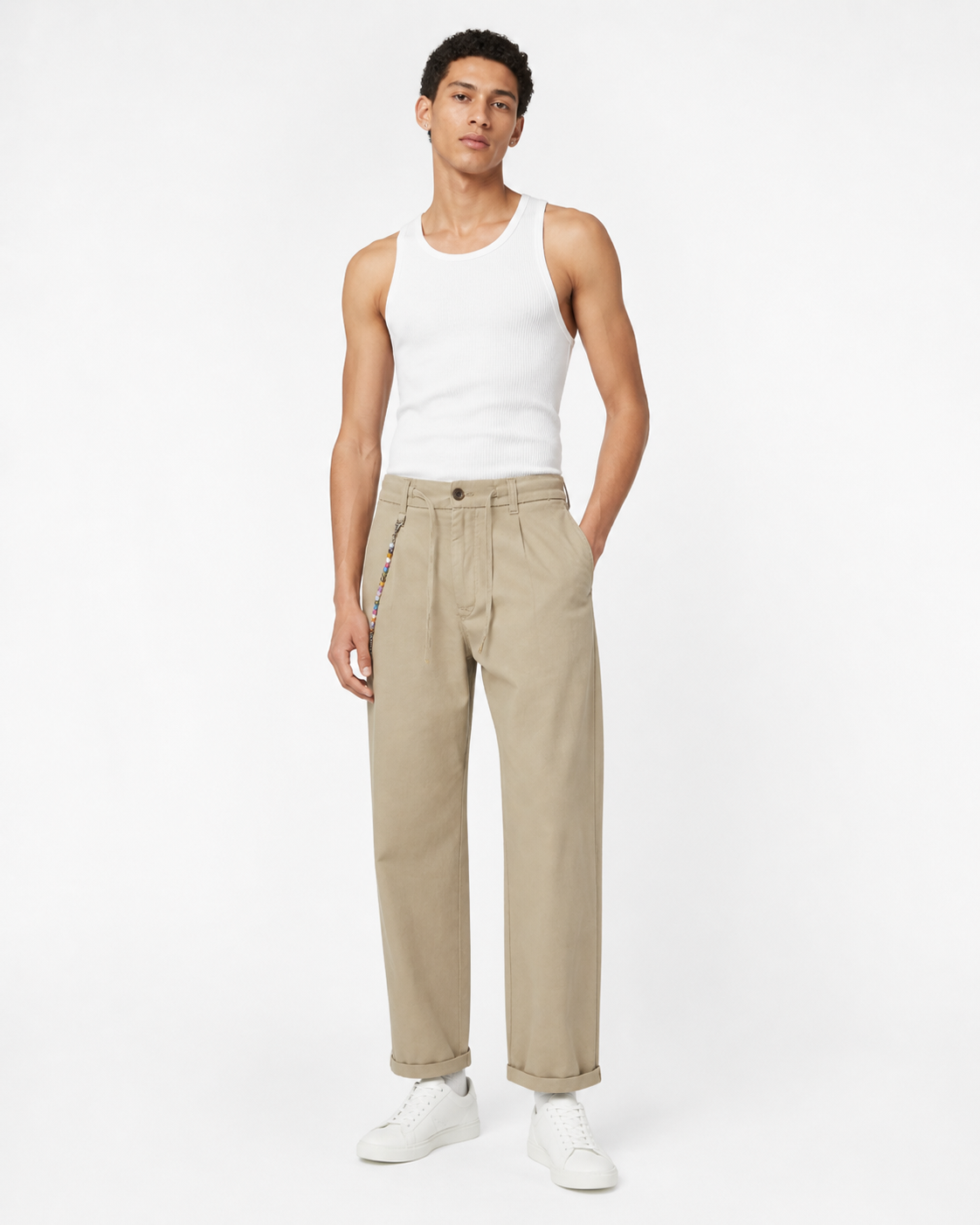 Pantalone Largo sabbia in cotone