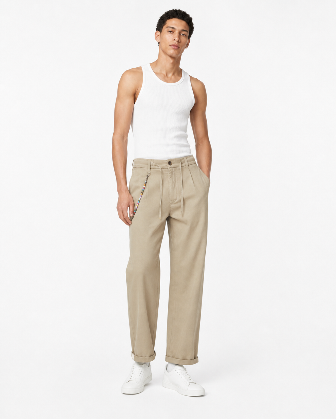 Pantalone Largo sabbia in cotone