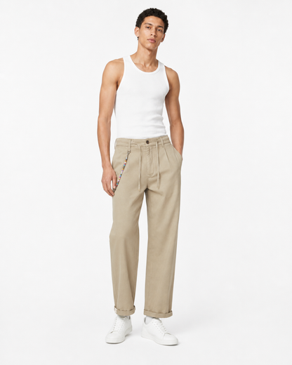 Pantalone Largo sabbia in cotone