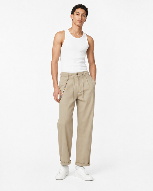 Pantalone Largo sabbia in cotone